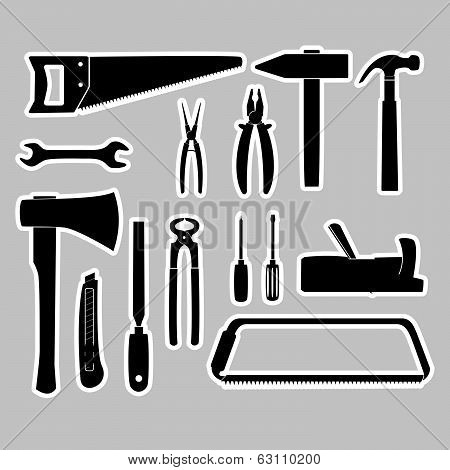 hand tools stickers set eps10
