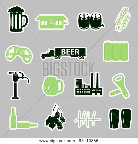 beer stickers set eps10