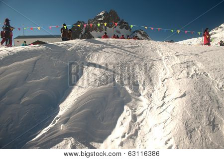 Jade Dragon Snow Mountain Near Lijiang In Yunan Province, Southwestern China. Its Highest Peak Is Na
