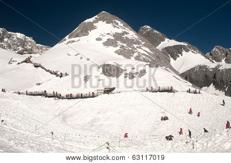 Top Of Jade Dragon Snow Mountain Near Lijiang In Yunan Province,southwestern China.
