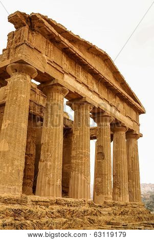 The Ruins Of Temple Of Concordia, Valey Of Temples, Agrigento, Sicily, Italy