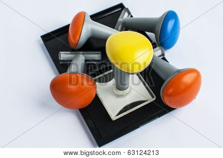 Rubber stamps and inkpad