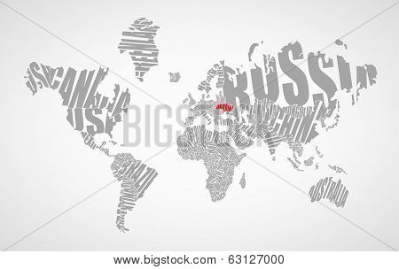 Text world map