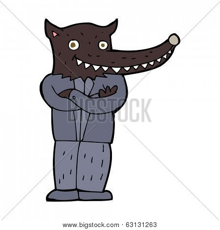 cartoon wolf man