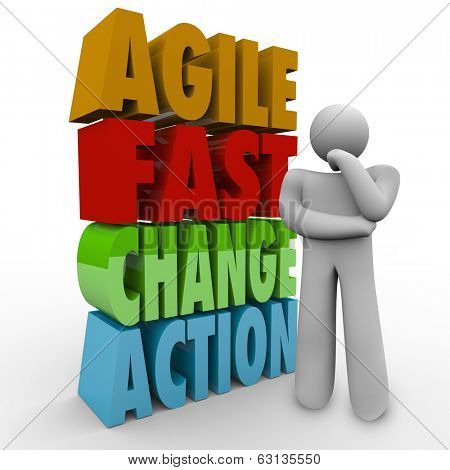 Agile Fast Change Action Words Thinking Person Planning Innovation