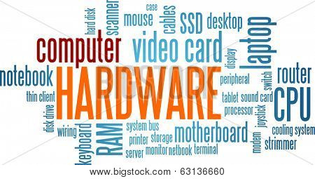 Computer Hardware Word Cloud Bubble Tag Tree Vector