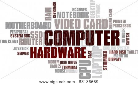 Computer Hardware Word Cloud Bubble Tag Tree Vector