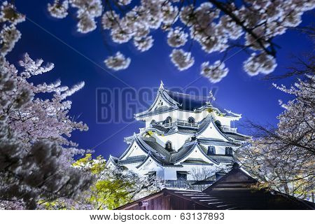 Hikone Castle during the spring season in Hikone, Japan.