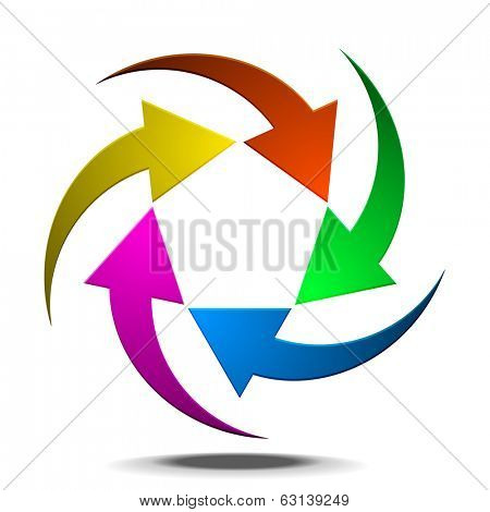 detailed illustration of an infographic template with five arrows, eps10 vector