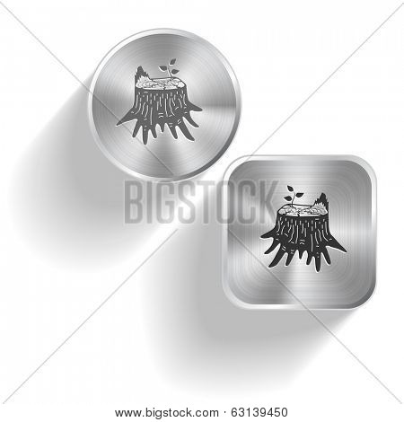 Stub. Vector set steel buttons