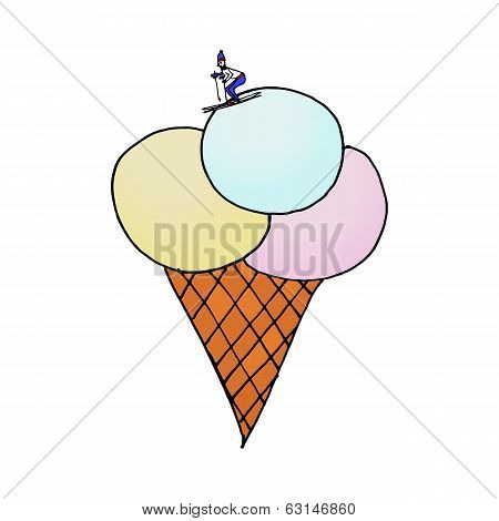 Ice-cream with skier