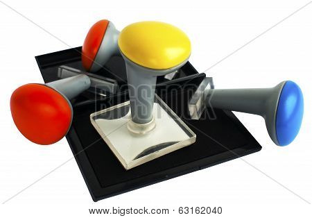 Rubber stamps and inkpad