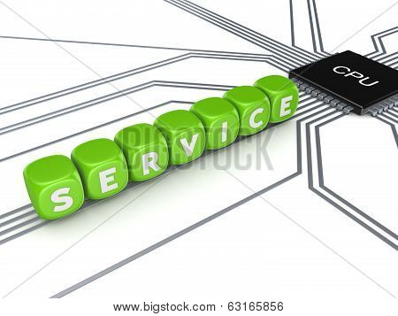 Processor and word SERVICE.