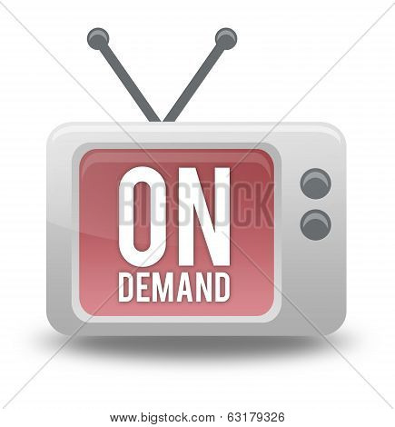 Cartoon-style TV Icon On Demand