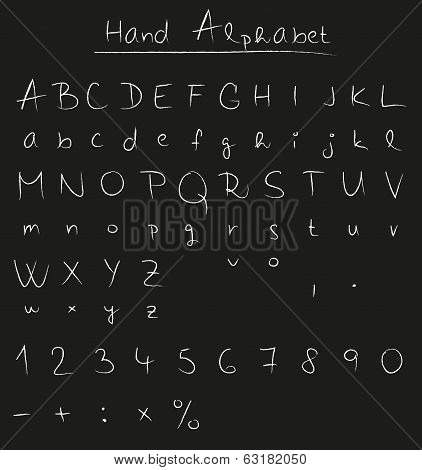 Handwritten Alphabet On Chalkboard