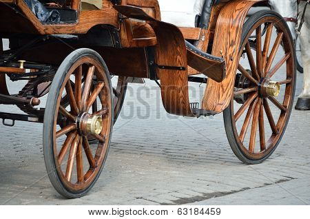 Wooden Wheel Cab In Cracow