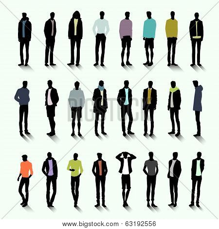 Trendy Men With Long Shadow