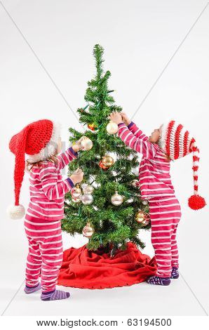 Twins And A Christmas Tree