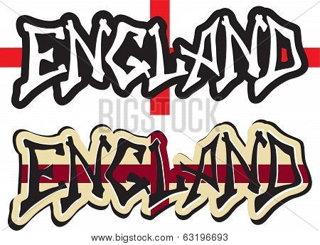 England word graffiti different style. Vector