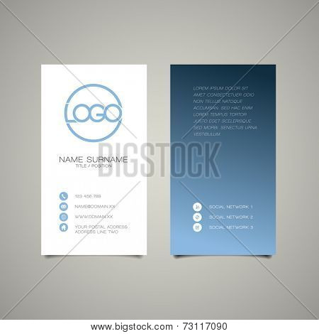 Modern simple vertical business card template with place for your company name