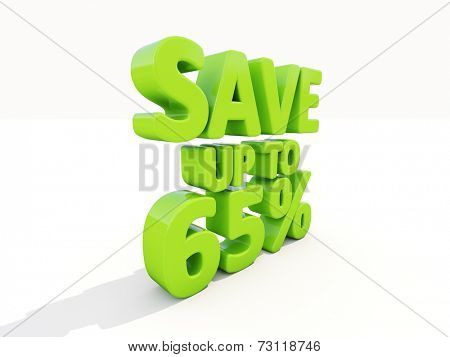The phrase Save up to % on white background
