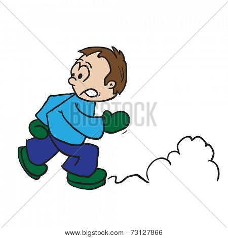 boy running scared