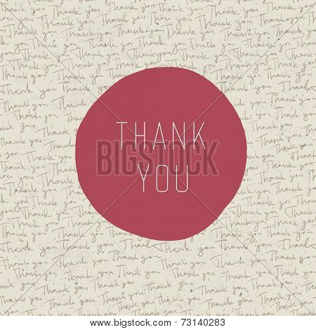 Thank you vintage greeting card. Vector