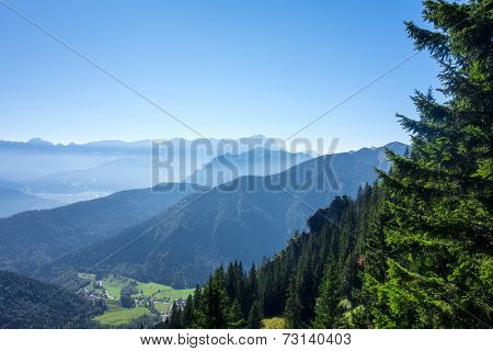 A view from the Laber mountain in Bavaria Germany