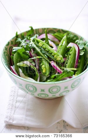 Green Salad with Sweet Pea and Arugula