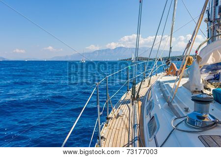 Sailing yacht in Lefkada Greece