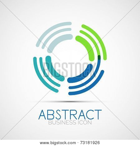Line design logo, geometric abstract business identity icon, connected lines, symmetric loop logotype
