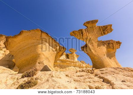 Bolnuevo Mazarron eroded sandstones in Murcia spain