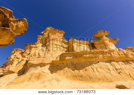 Bolnuevo Mazarron eroded sandstones in Murcia spain