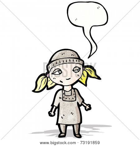 cartooon poor girl