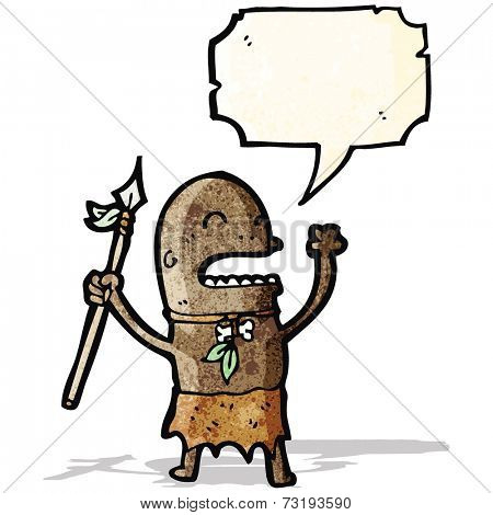 cartoon angry tribesman