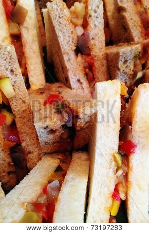 Grilled vegetable finger sandwiches