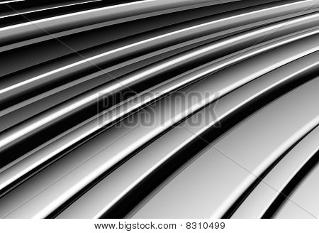 Forma curva in alluminio Silver Stripe sfondo
