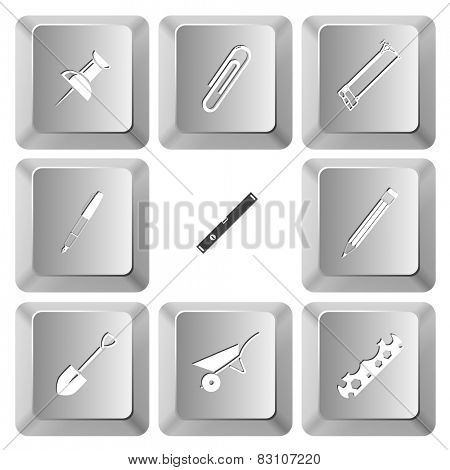 Angularly set. Vector set computer keys.