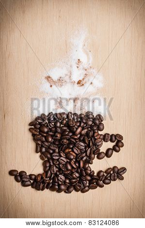 Coffee Cup Made From Roasted Beans