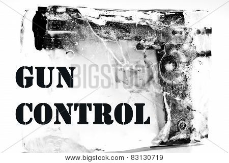 gun control / weapon control / frozen pistol