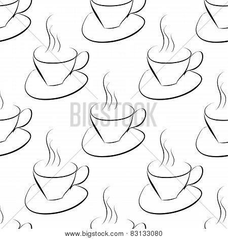 Seamless pattern with coffee cup