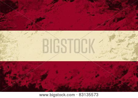 Austrian flag. Grunge background. Vector illustration