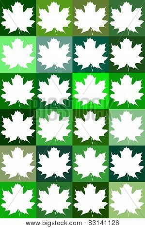 Green Template Of Maple Leaves