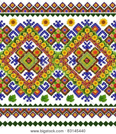 Ukrainian National Traditional Shirt Pattern Isolated