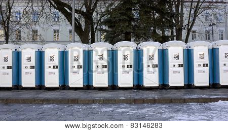 Bio Toilets On A City Street