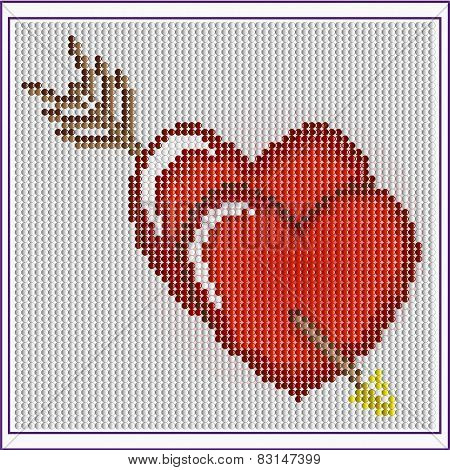 Two Hearts Pierced With Arrow