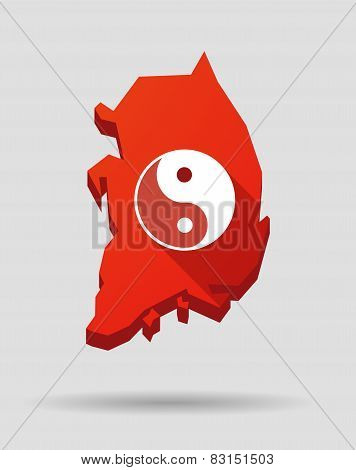 Korea Map With A Music Note