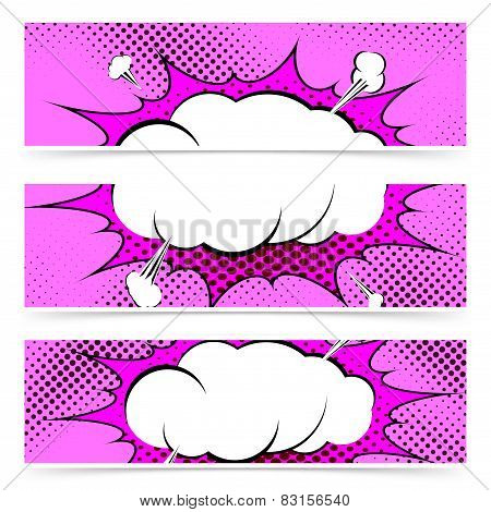 Comic Book Pop Art Style Web Header Collection