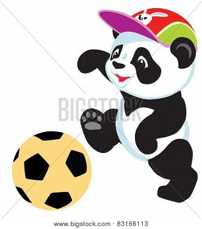 panda playing with ball