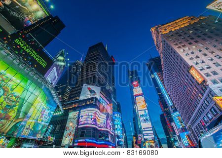 New York - DECEMBER 22, 2013: Times Square on December 22 in USA, New York. Times Square is the most popular tourist spot in New York